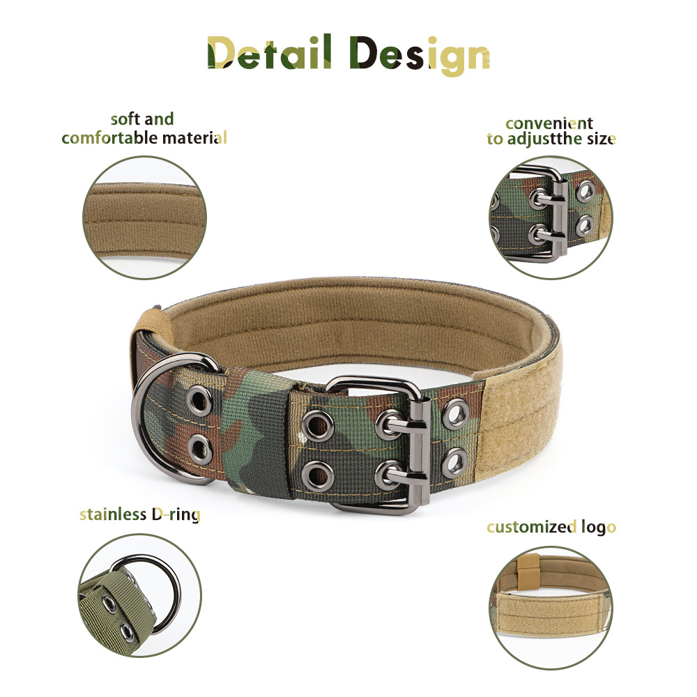 Camouflage Training Adjustable NylonTactical Dog Collar