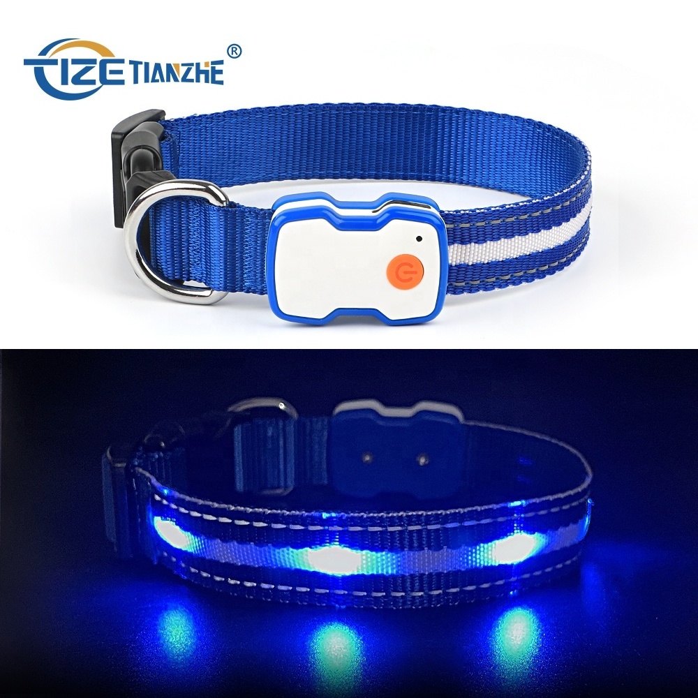 Flat Polyester Mesh Webbing Flashing Battery Operated LED Dog Collar