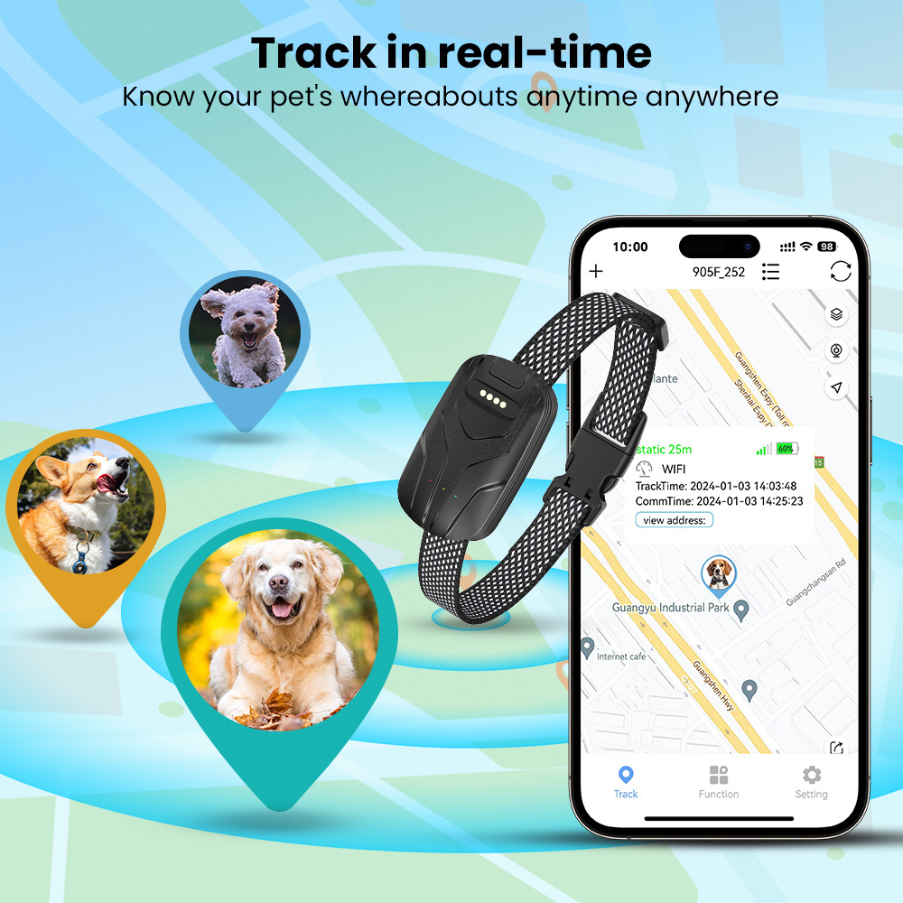 TIZE pet smart tracker gps locator tracking device pet tracker gps tracking for pet dog cat