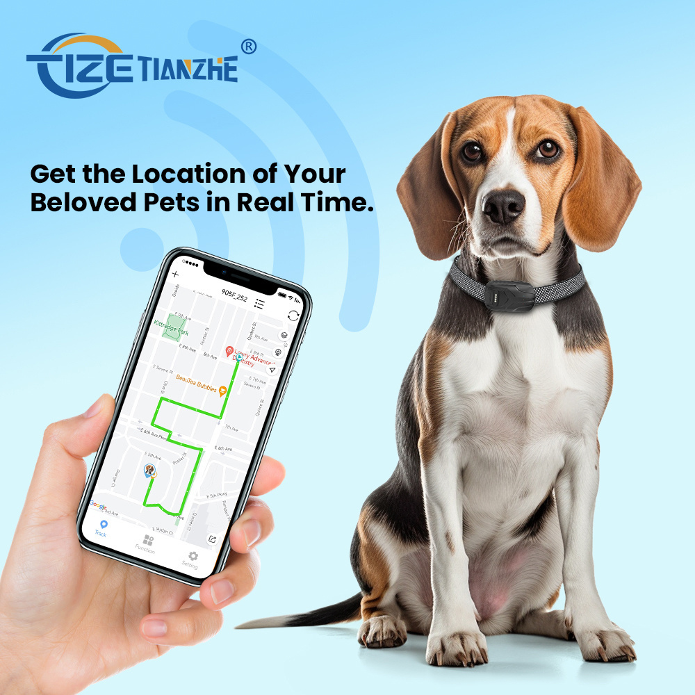 TIZE pet smart tracker gps locator tracking device pet tracker gps tracking for pet dog cat