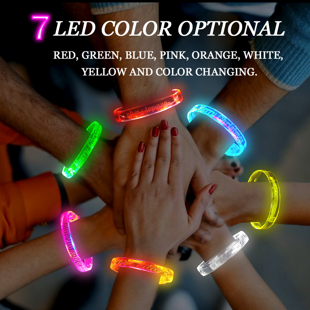 Hot New Products LED Flash Light up Wristband Motion Sound Flashing Music Bracelet Party Gifts