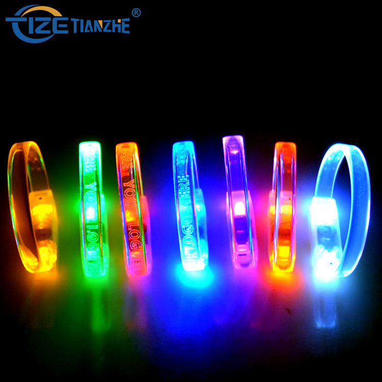 Hot New Products LED Flash Light up Wristband Motion Sound Flashing Music Bracelet Party Gifts