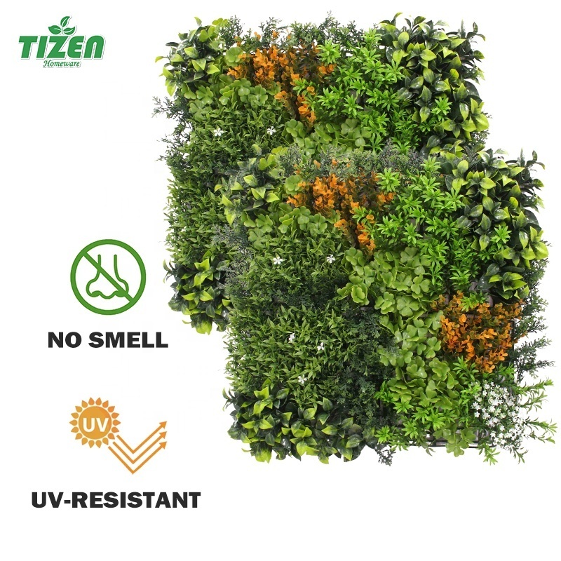 Tizen Outdoor Home Decoration Hedge Fake Grass Green Vertical Hanging Jungle Artificial Plant Grass Wall