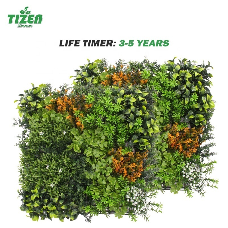 Tizen Outdoor Home Decoration Hedge Fake Grass Green Vertical Hanging Jungle Artificial Plant Grass Wall