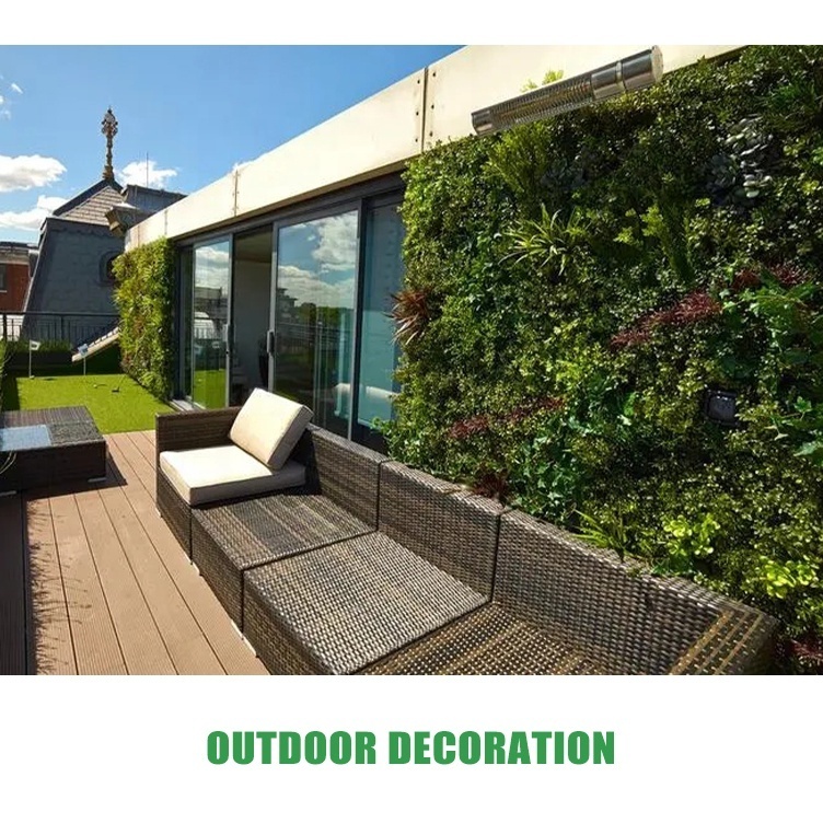 Tizen 3D Anti-UV Outdoor Indoor Decoration Green Jungle Panel Fake Artificial Plant Grass Wall