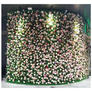 Tizen Custom 3D Wedding Artificial Silk Rose Flower Wall Panel Backdrop Decor