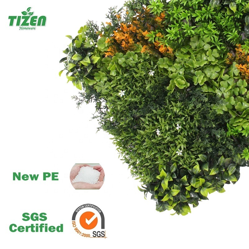 Tizen Outdoor Home Decoration Hedge Fake Grass Green Vertical Hanging Jungle Artificial Plant Grass Wall