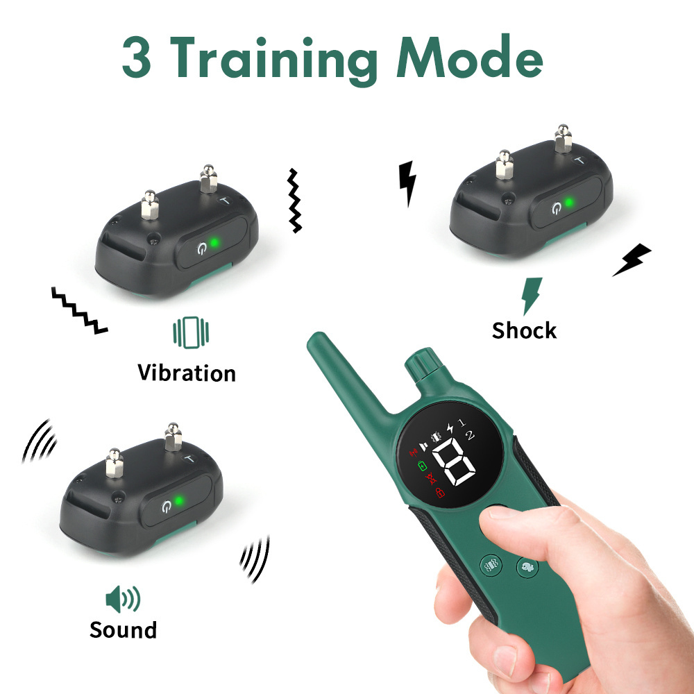 Pet Trainer Human Waterproof Remote Electric Control Pet Dog Training Rechargeable Shock Collar For Dog Training