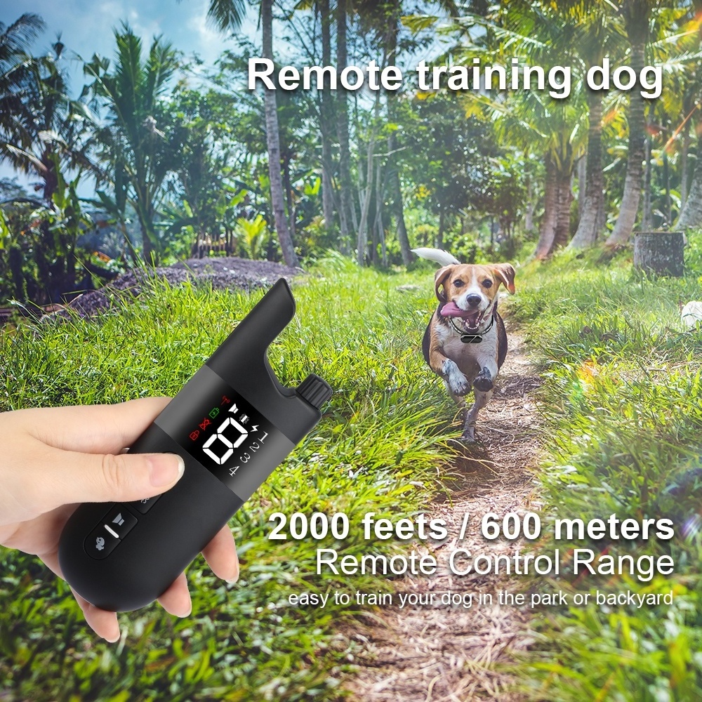 Tize E collar Humane Anti Bark Training Collar 2000ft Electronic Remote Control Shock Collar Training With 4 Dogs