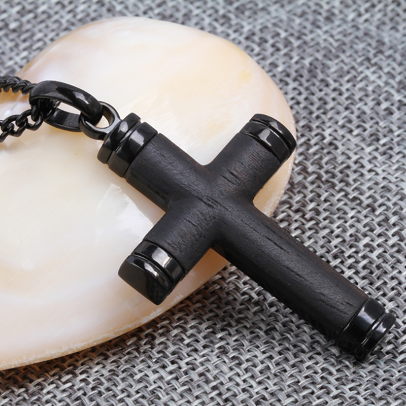 Jesus crucifix men's cross pendants wood Fine Fashion jewelry necklace mens necklace stainless steel necklace custom pendant men