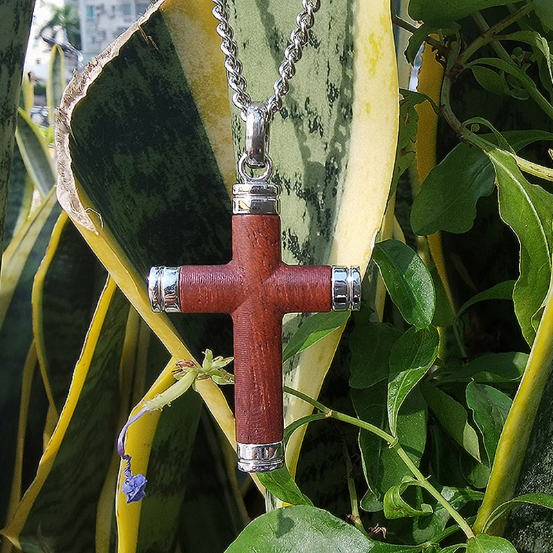 Jesus crucifix men's cross pendants wood Fine Fashion jewelry necklace mens necklace stainless steel necklace custom pendant men