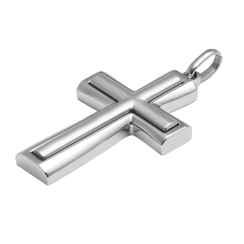 China manufacturer stainless steel custom men chain pendant cross with necklace engrabable