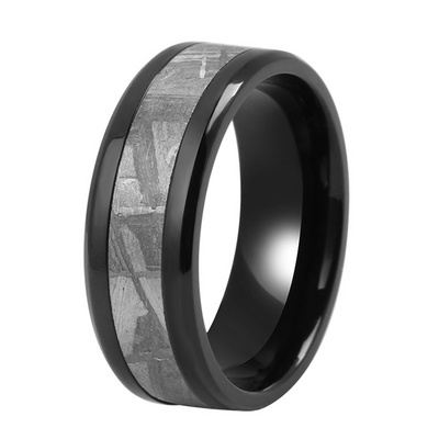 Custom Men's Ring Quality stainless steel tungsten carbide meteorite titanium black zirconium cobalt alloy jewelry rings for men