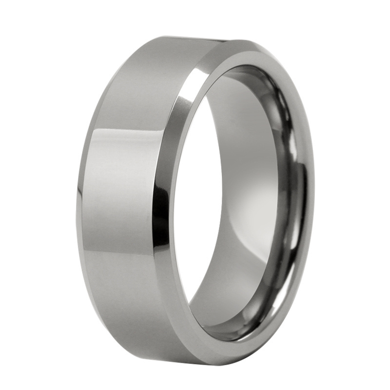 High quality man wedding band blue groove brush tantalum carbide ring