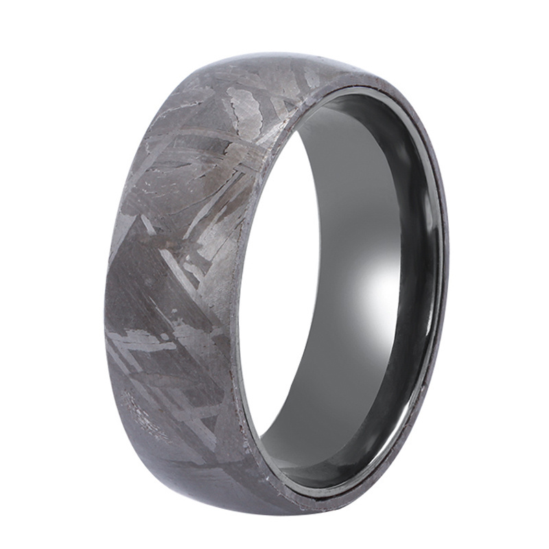 REAL dome thick meteorite ring band tungsten mens wedding bands