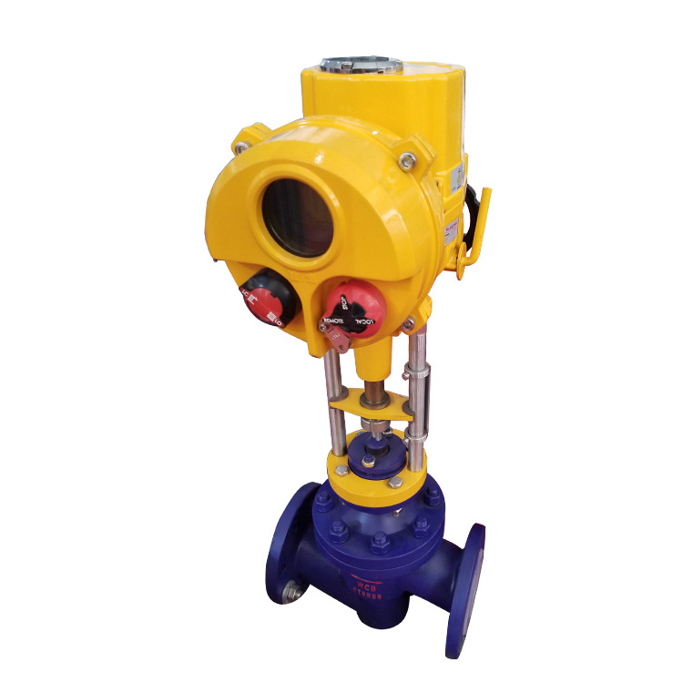 Electric lining flange rotary steel globe valve flow control valve