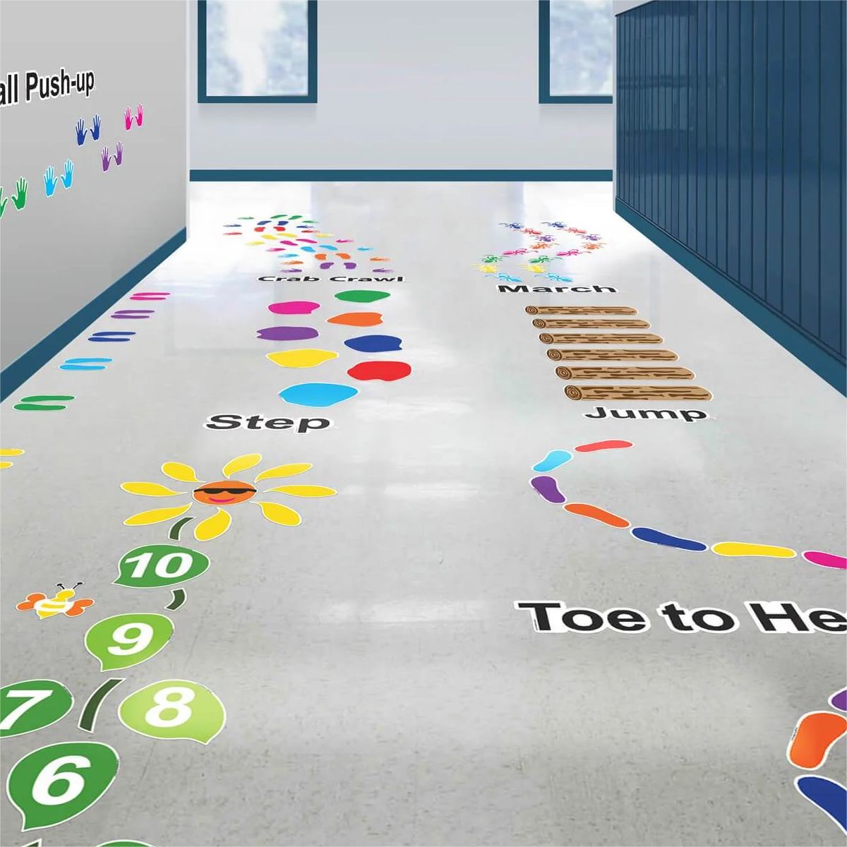 Commercial Custom vinyl removable decorative floor sticker floor decal  for classroom kids window decals