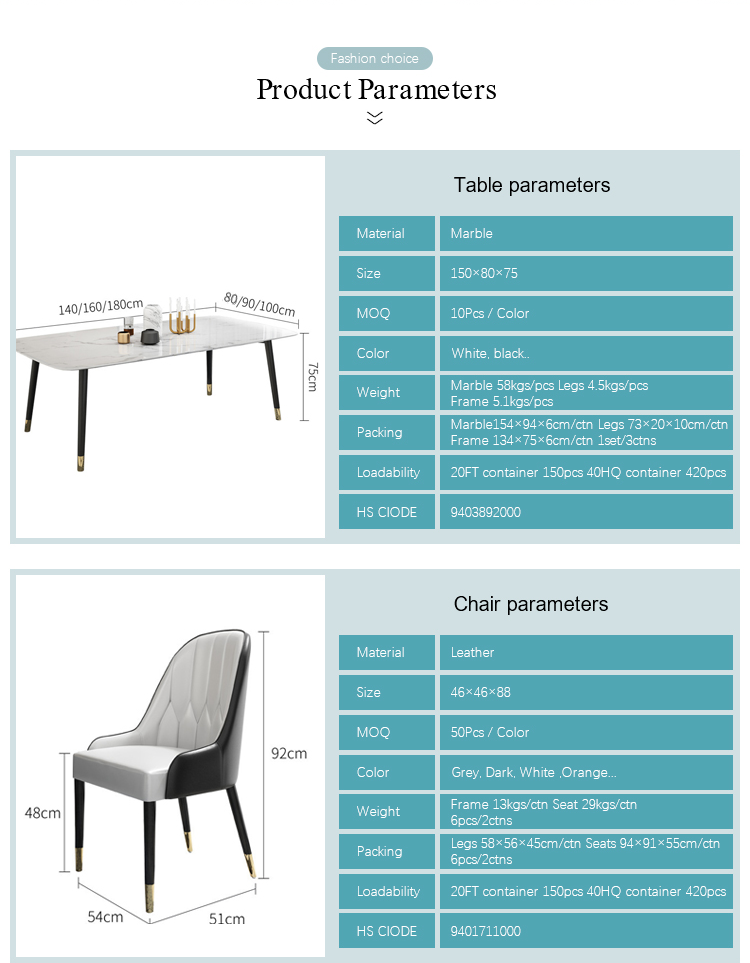 Dinning table and chair set for kitchen