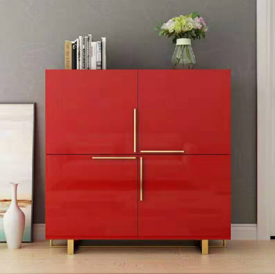 Modern Light Luxury Double Sided Paint Shoe Cabinet Household Entrance Solid Wood Storage Cabinet