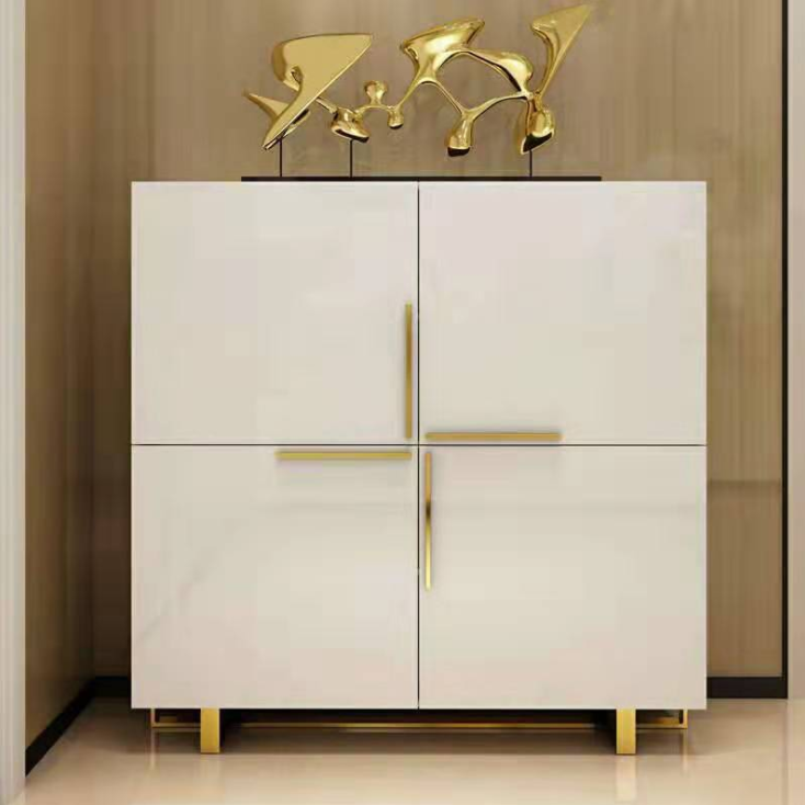 Modern Light Luxury Double Sided Paint Shoe Cabinet Household Entrance Solid Wood Storage Cabinet