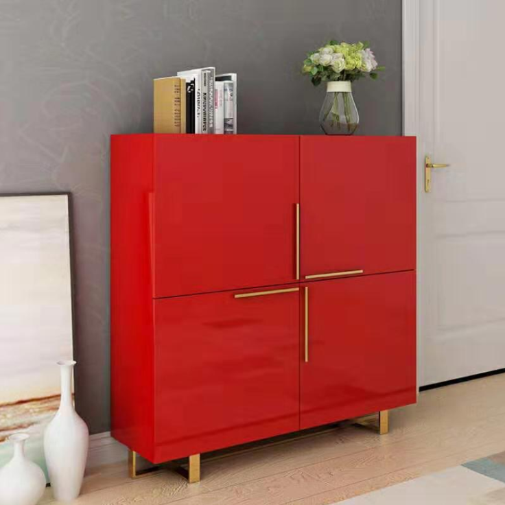 Modern Light Luxury Double Sided Paint Shoe Cabinet Household Entrance Solid Wood Storage Cabinet