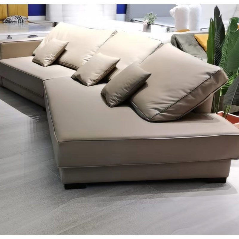 Living Room Sofa Cum Bed Furniture Leather L Shaped Couch Sofa