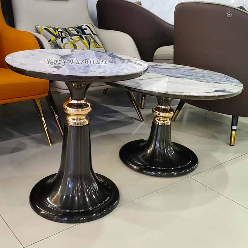 Modern Design Type Stone Top Center Coffee Table Kitchen Sofa Side Balcony Table Round Marble Dining Tables