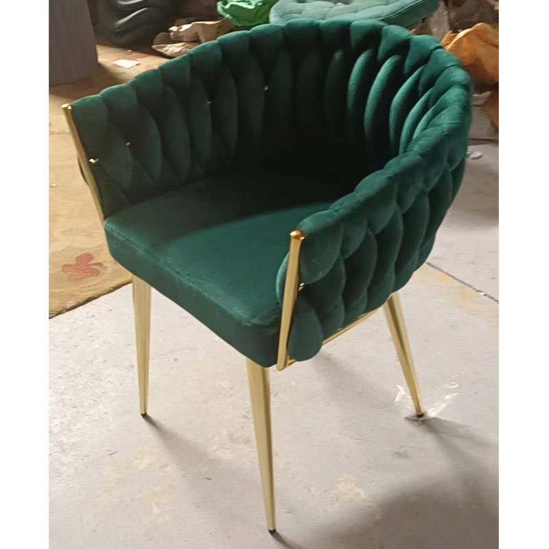 Green Velvet Large Size Seat Luxury Soft Dining Leisure Chair for Hotel Furniture