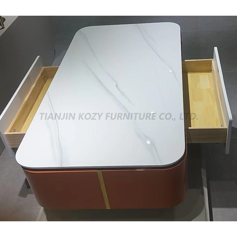 Modern design professional living room furniture sintered stone  top TV stand and coffee table set material