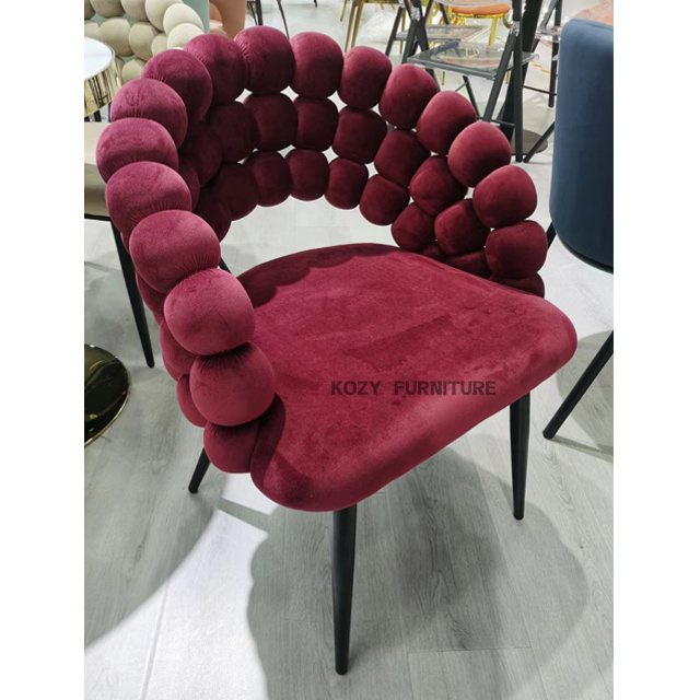 Modern Living Room Home Furniture Leisure Restaurant Chair Iron Velvet Chair