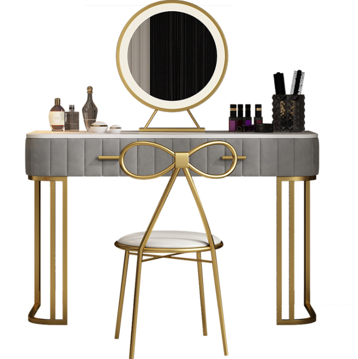 Design Locker Modern Light Luxury Marble Dressing Table for Girls Dressers 2 Drawers Italian Minimalist New Home Furniture KOZY