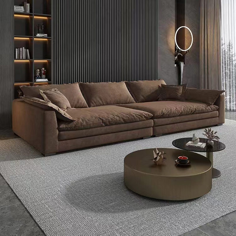 Living Room Furniture Leather Sofa with Marble Table in Optional Sofas Seat and Furniture Color