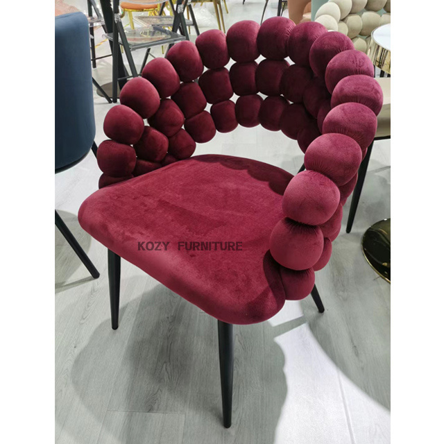 Modern Living Room Home Furniture Leisure Restaurant Chair Iron Velvet Chair