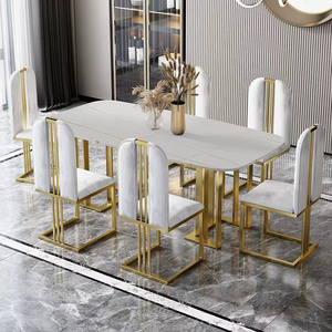 Light Luxury Fabric Velvet Stainless Steel Gold Legs Restaurant Dining Chair