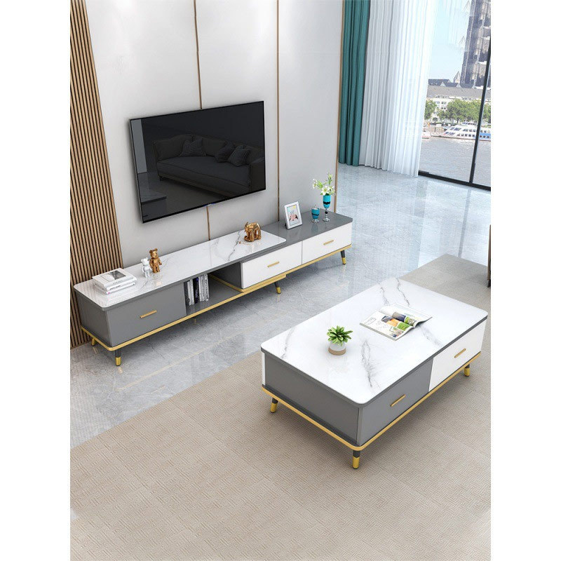 Postmodern TV Cabinet Combination Living Room Tempered Rectangular TV Cabinet Italian Modern Living Room Furniture