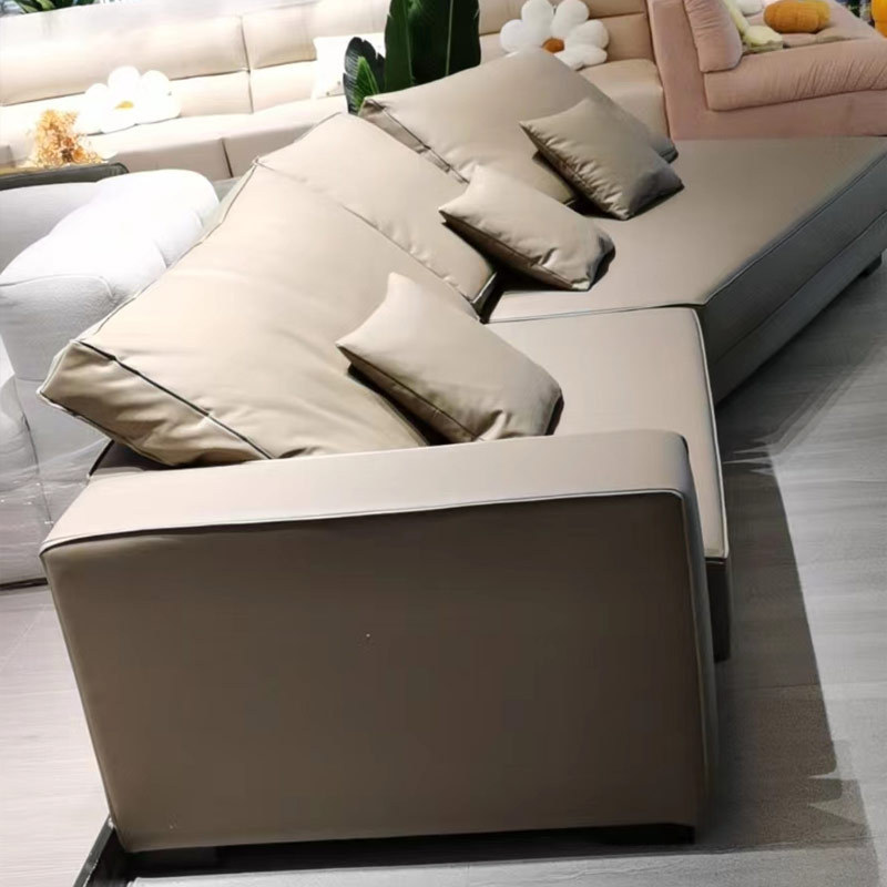 Living Room Sofa Cum Bed Furniture Leather L Shaped Couch Sofa