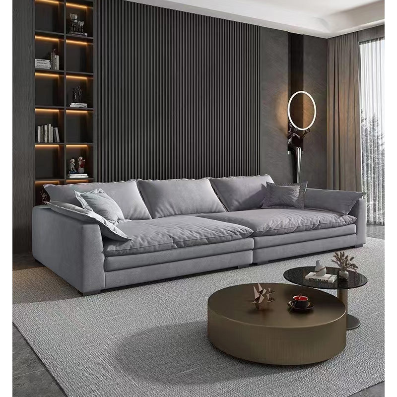 Living Room Furniture Leather Sofa with Marble Table in Optional Sofas Seat and Furniture Color