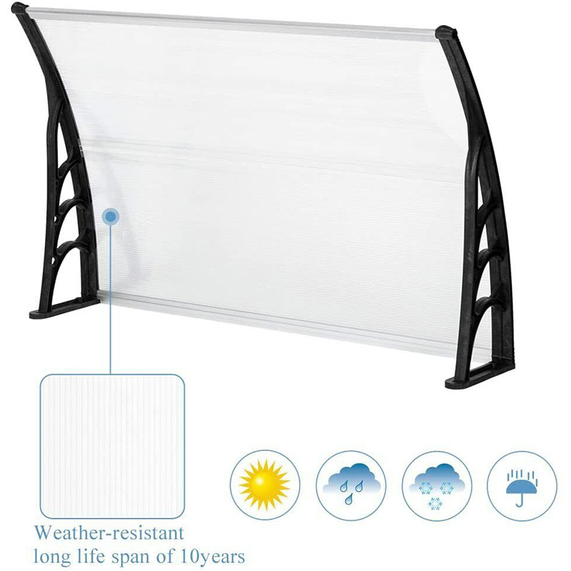 Rain cover awning and front door canopy made of pvc polycarbonate canopy