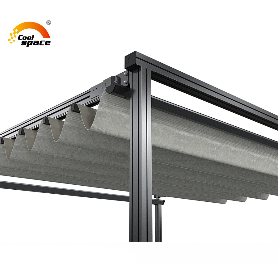 Fully automatic retractable pergola / folding pergola with OEM ODMsize 3x3m 4x4m 5x5m 6x6m