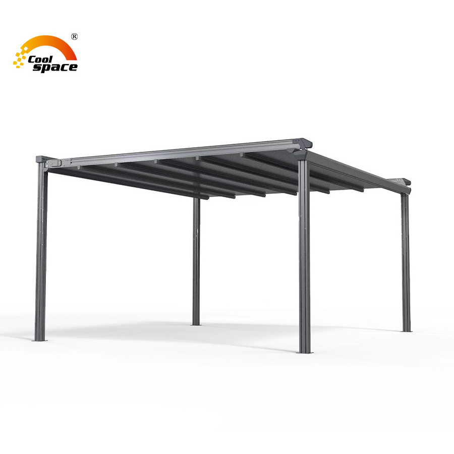 Fully automatic retractable pergola / folding pergola with OEM ODMsize 3x3m 4x4m 5x5m 6x6m