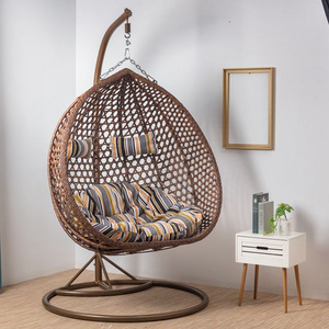 2022 Hot Sale patio swing chair Wholesale Garden Indoor swing Hammock Chair Swings Double Egg Chair With Metal Stand