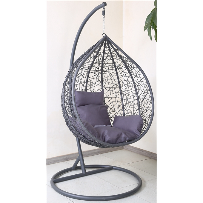 New Outdoor Furniture Patio Swings Hanging Egg Swing cocoons Chair with Metal Stand Indoor Wicker Rattan Garden hanging chair