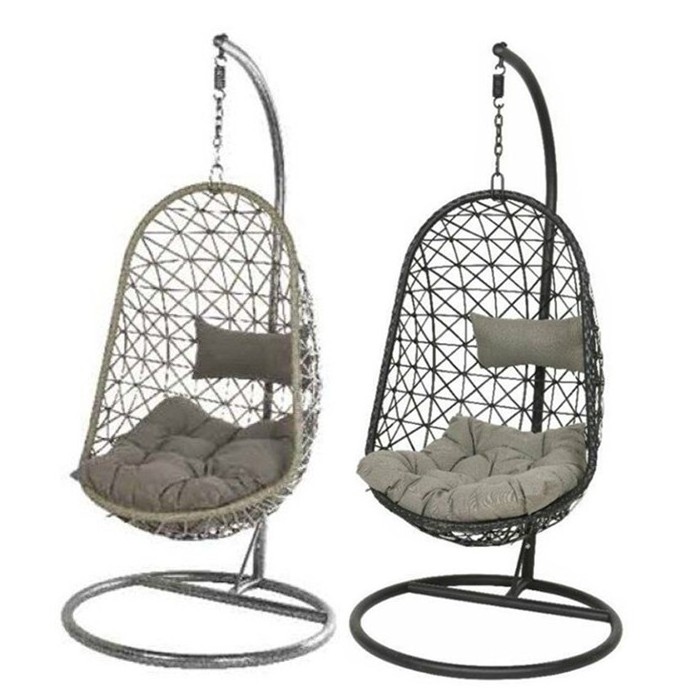 Outdoor Garden Patio Swing Chair 1 Seat Bird Nest Shape Rattan Hanging Swing Chair Hanging Chair Outdoor Furniture Patio Swings