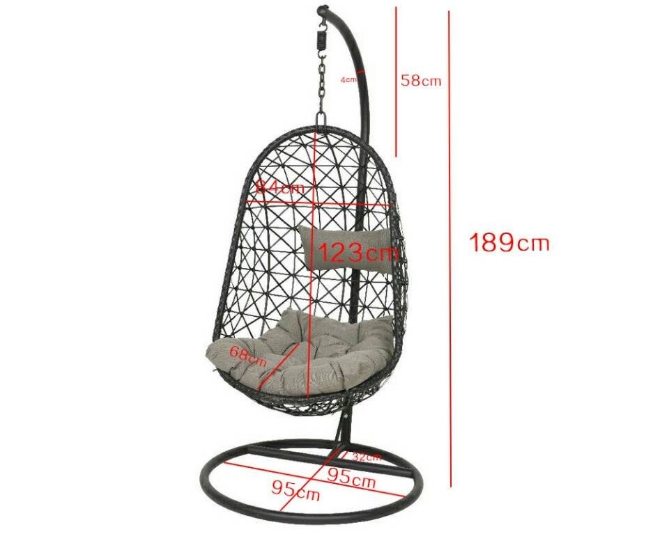 Outdoor Garden Patio Swing Chair 1 Seat Bird Nest Shape Rattan Hanging Swing Chair Hanging Chair Outdoor Furniture Patio Swings