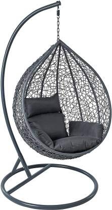 Hot Sale Furniture In And Outdoor Manufacturer Rattan Egg Hanging Patio Swing With Metal Stand Chair