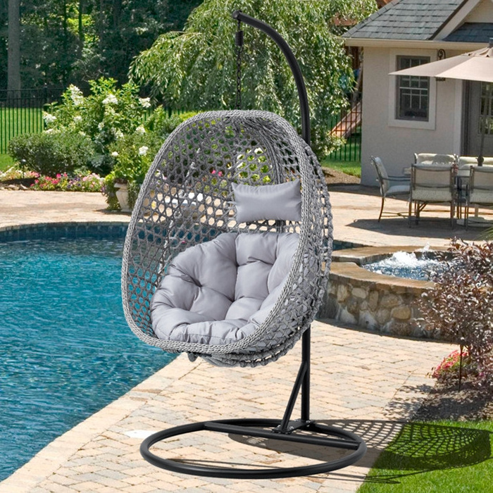 2024 NEW Single seat Garden Swing Hanging Foldable Porch Swing Chair with Stand