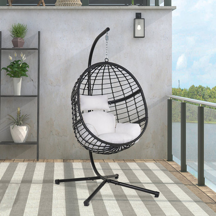 New arrival patio furniture outdoor leisure porch swing chair with round frame for Balcony furniture outdoor egg chairs