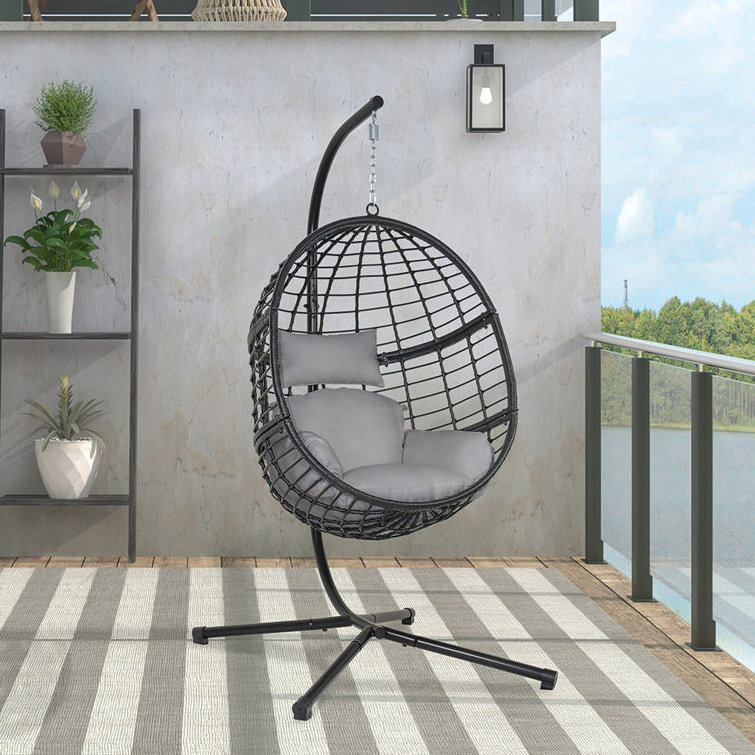 New arrival patio furniture outdoor leisure porch swing chair with round frame for Balcony furniture outdoor egg chairs