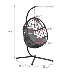 New arrival patio furniture outdoor leisure porch swing chair with round frame for Balcony furniture outdoor egg chairs