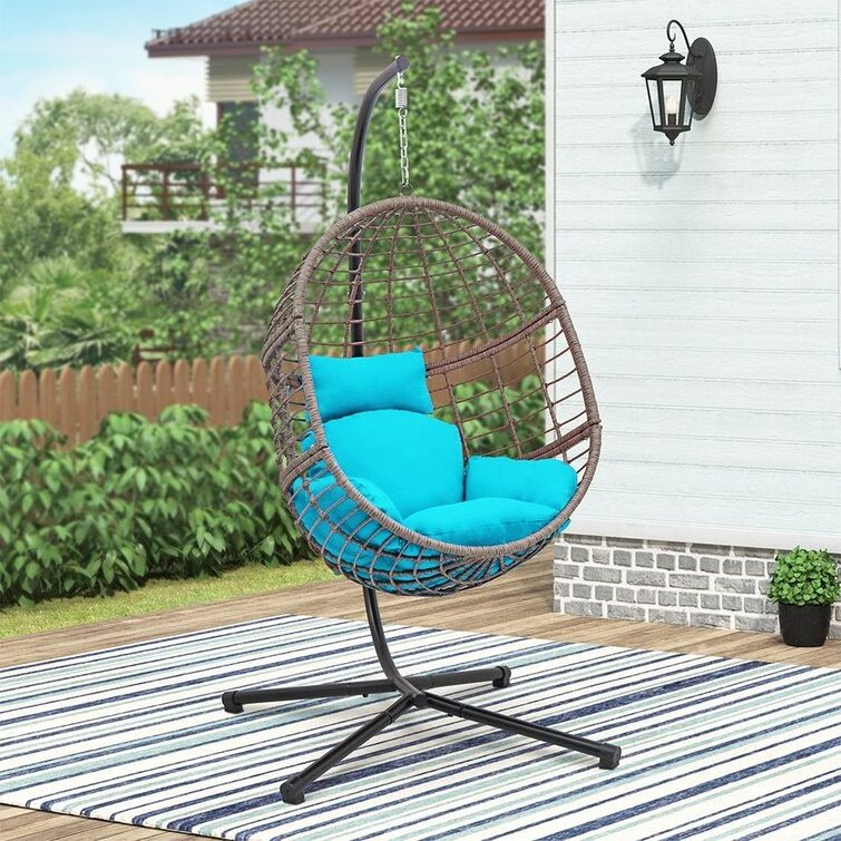 New arrival patio furniture outdoor leisure porch swing chair with round frame for Balcony furniture outdoor egg chairs